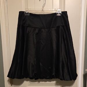 White House Black Market Satin Black Skirt NWT